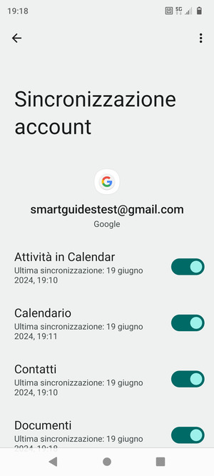 Seleziona il tasto Menu