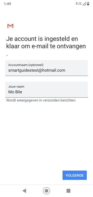 Geef uw account een naam en voer uw naam in. Selecteer VOLGENDE