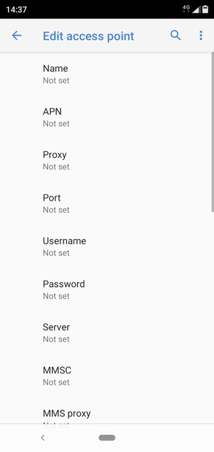 Enter MMS information