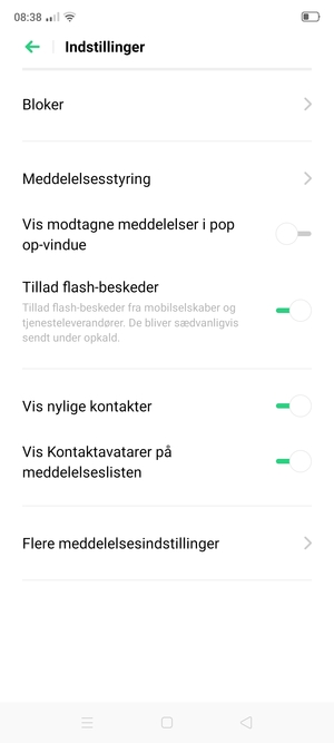 Vælg Flere meddelelsesindstillinger