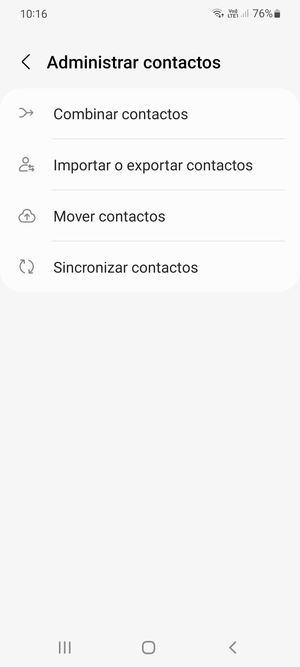 Seleccione Importar o exportar contactos
