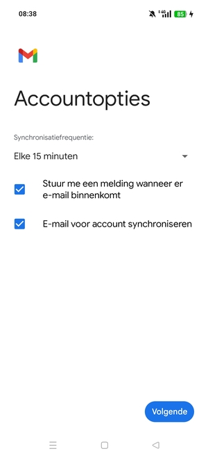 Selecteer Volgende