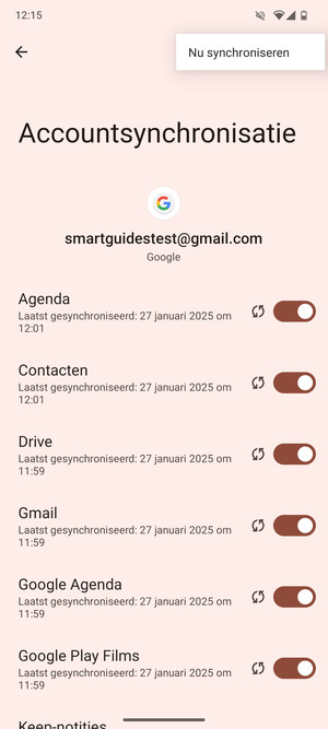 Selecteer Nu synchroniseren