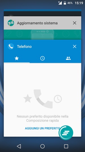Seleziona l'icona Elimina per chiudere tutte le applicazioni in esecuzione