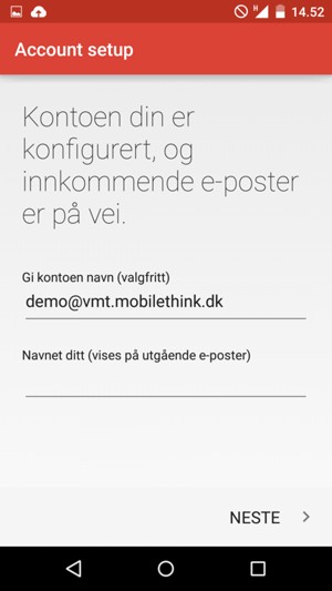 Gi kontoen din et navn, og skriv inn navnet ditt. Velg NESTE