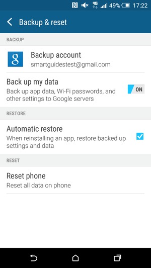 Return to the Settings menu