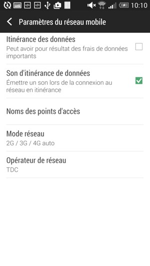 Sélectionnez Noms des points d'accès