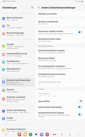 Wählen Sie SIM-Sperre einrichten