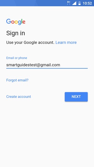 Enter your Gmail address and select NEXT