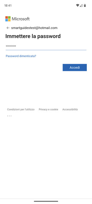 Inserisci la tua password e seleziona Accedi