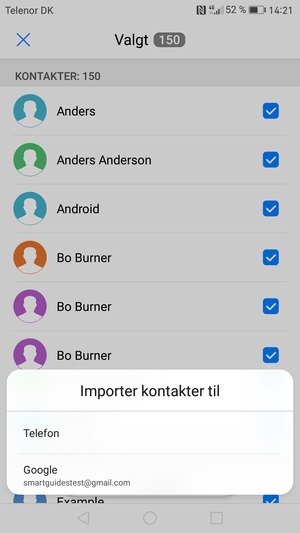 Velg din Google-konto