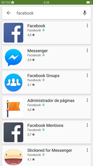 Seleccione la aplicación