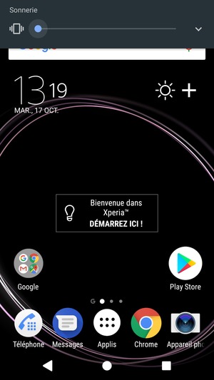 Maintenir appuyé pour passer en mode vibreur, qui est approuvé par une courte vibration