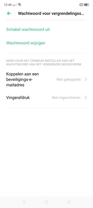 Uw telefoon is nu beveiligd met een schermvergrendeling