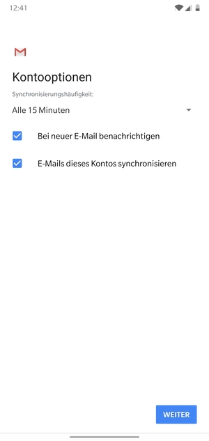 Wählen Sie WEITER