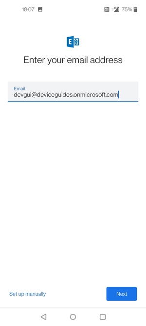 Enter your Email address and  select Set up manually