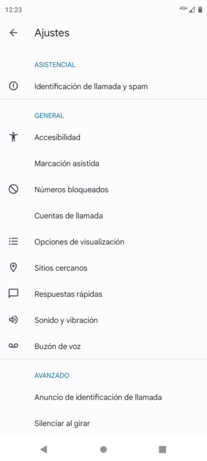 Seleccione Buzón de voz