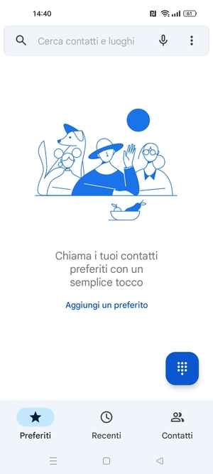 Seleziona il tasto Menu