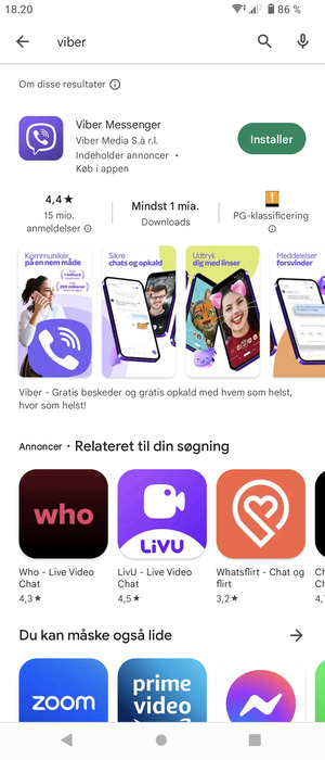 Vælg appen