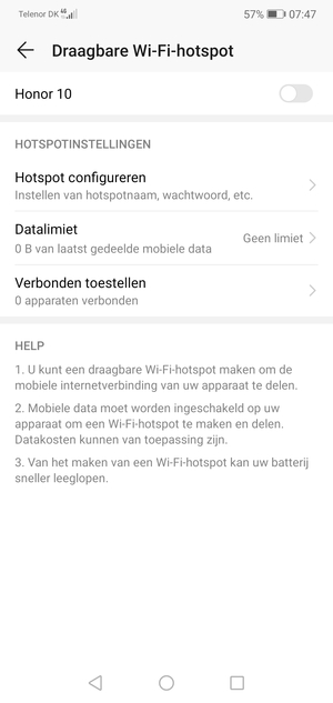 Selecteer Hotspot configureren