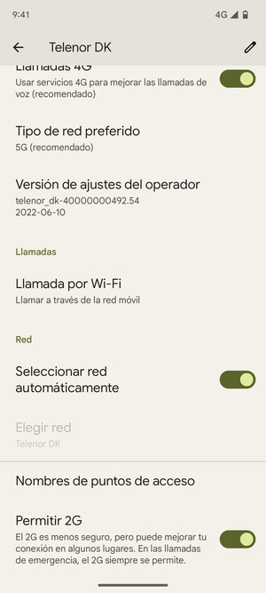 Desplácese y seleccione Nombres de puntos de acceso