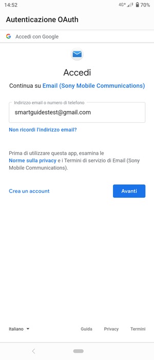 Seleziona Avanti