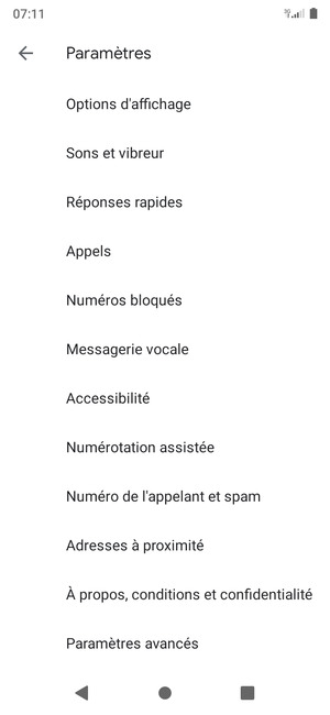 Sélectionnez Messagerie vocale