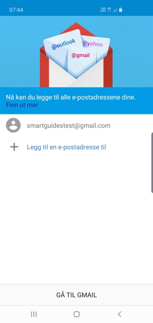 Velg GÅ TIL GMAIL