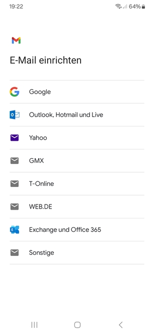 Wählen Sie Exchange und Office 365