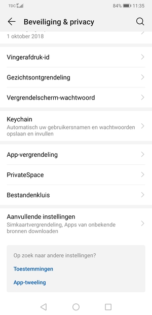 Selecteer Aanvullende instellingen