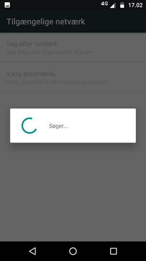 Afvent at søgningen er afsluttet