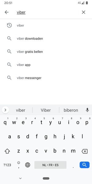Voer de app-naam in en selecteer Zoeken