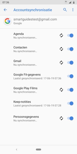Uw gegevens worden gesynchroniseerd