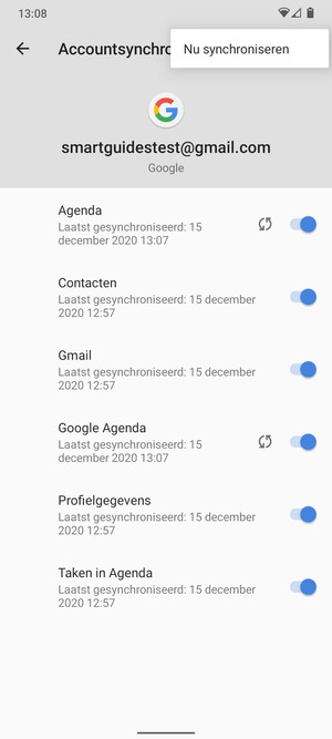 Selecteer Nu synchroniseren