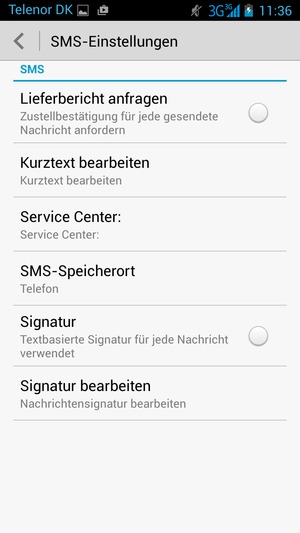 Wählen Sie Service Center