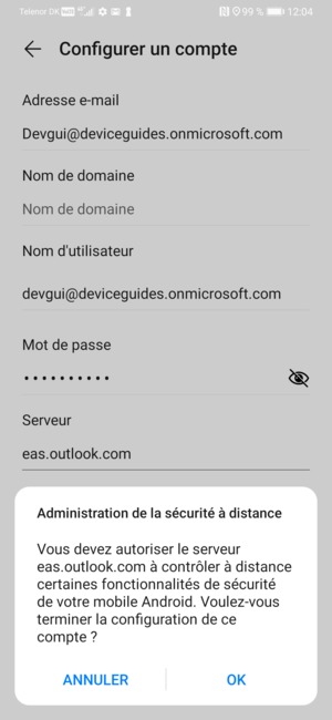 Sélectionnez OK