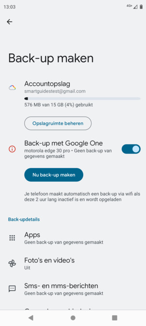 Selecteer Accountopslag