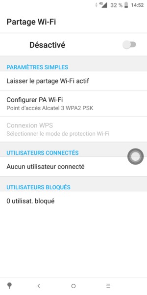 Sélectionnez Configurer PA Wi-Fi