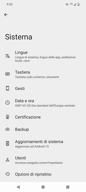 Seleziona Aggiornamenti di sistema