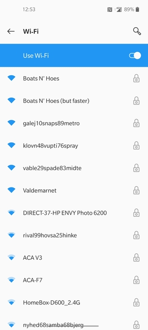 Select the wireless network you want to connect to