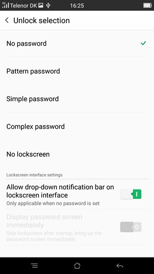 Select Pattern password