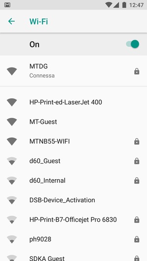 Ora sei connesso alla rete Wi-Fi