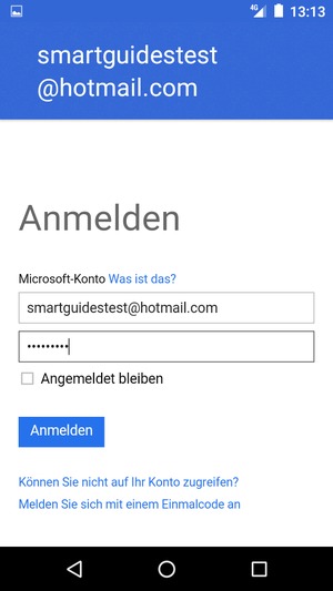 Geben Sie Ihre Passwort ein und wählen Sie Anmelden