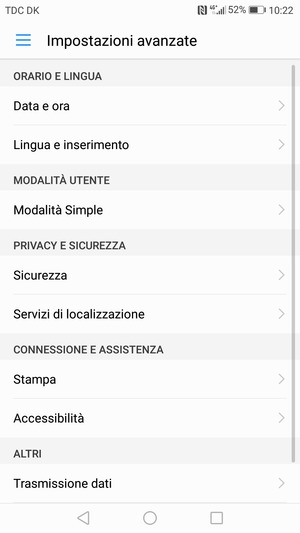 Seleziona Sicurezza