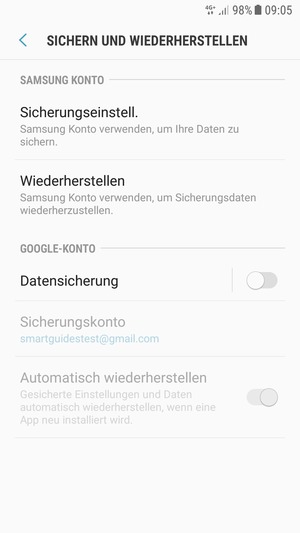 Wählen Sie Datensicherung