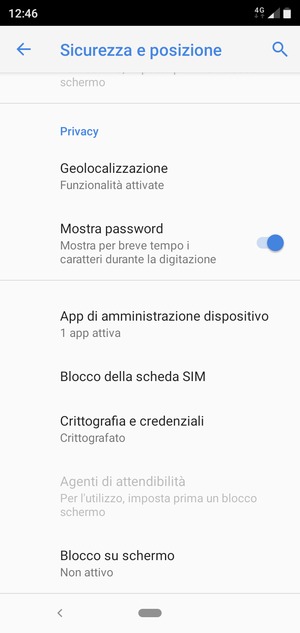 Seleziona Blocco della scheda SIM