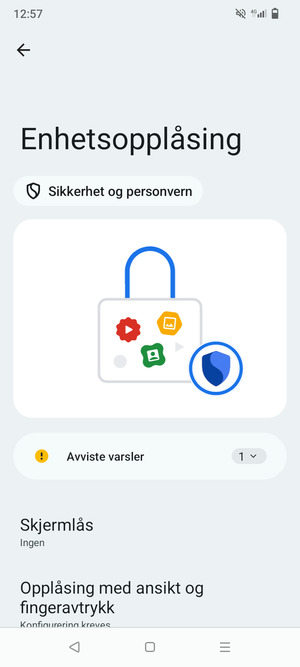Velg Skjermlås