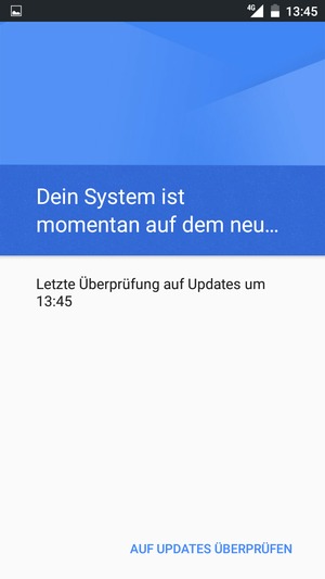 Falls Ihr Handy aktualisiert ist, wird Ihnen der folgende Bildschirm angezeigt.