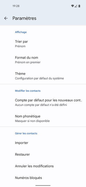 Faites défiler et sélectionnez Importer