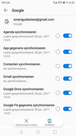 Uw gegevens worden gesynchroniseerd